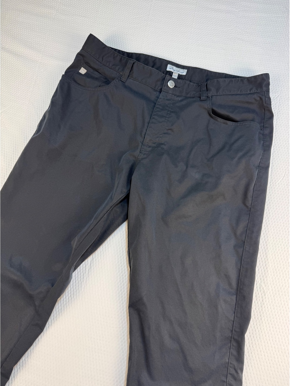 Peter Millar Mens 36x32 Black Golf Pants 5 Pocket Performance Straight Leg